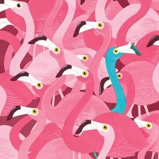 Схема вышивки «Розовый фламинго»