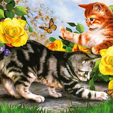 Схема вышивки «котята»