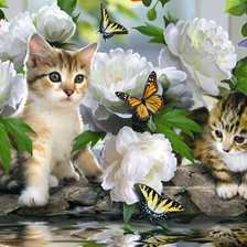 Схема вышивки «котята»