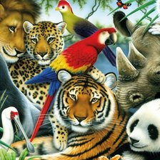 Схема вышивки «мир животных»