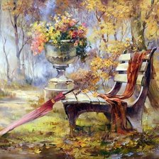 Схема вышивки «осенний пейзаж»