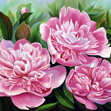 Схема вышивки «Худ. Деревенчук Вл. Пионы»