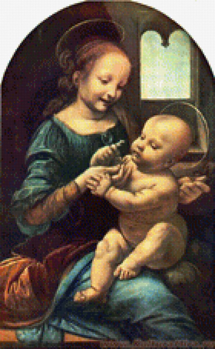 Мадонна с цветком (Мадонна Бенуа). Эрмитаж. - живопись, мадонна, эрмитаж, картина, цветок - предпросмотр