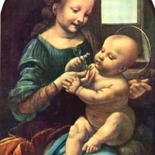 Схема вышивки «Мадонна с цветком (Мадонна Бенуа). Эрмитаж.»