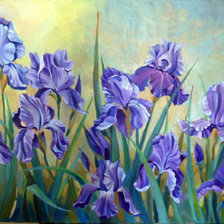 Схема вышивки «Синие ирисы»