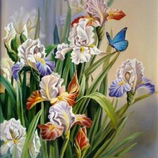Схема вышивки «Ирисы великолепные»