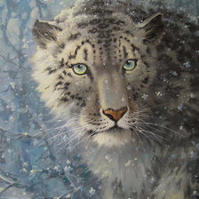 Схема вышивки «снежный барс»