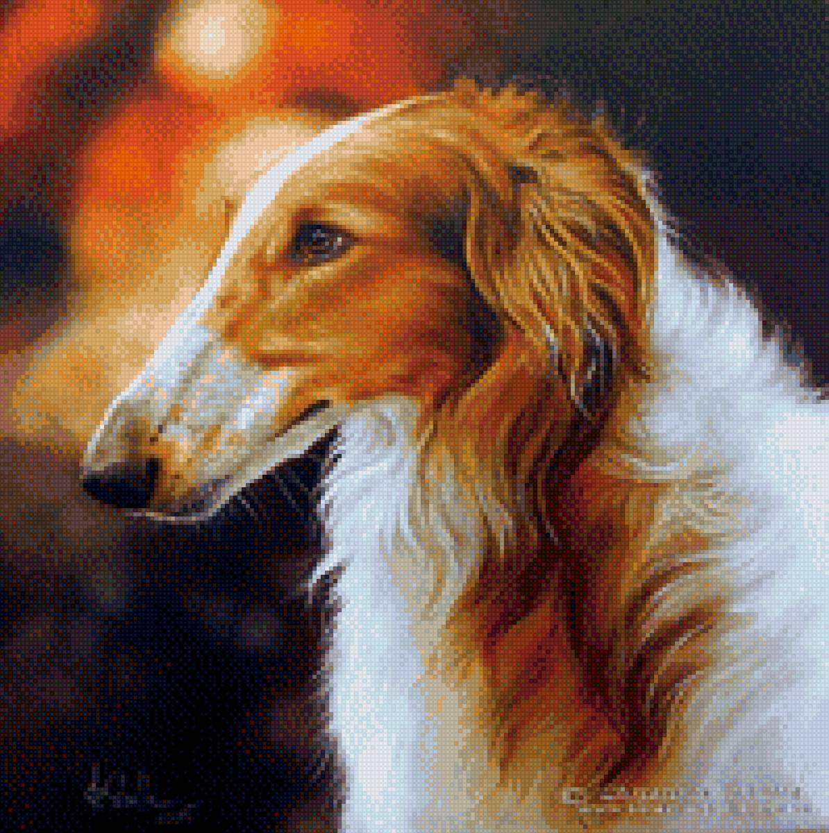 Собака - борзая, животные, картина, живопись, собака - предпросмотр