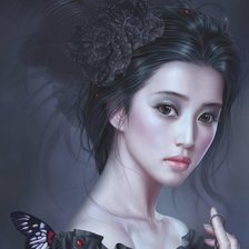 Схема вышивки «Девушка»