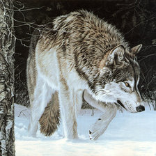 Схема вышивки «Волк»