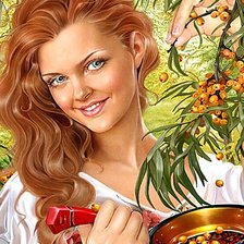 Схема вышивки «варенье из облепихи»