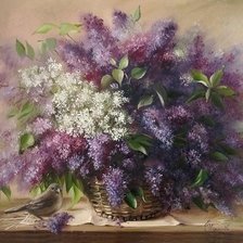 Схема вышивки «сирень»