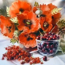 Схема вышивки «маки и ягоды»