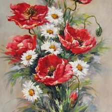 Схема вышивки «маки»