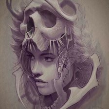 Схема вышивки «Девушка»