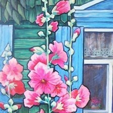 Схема вышивки «Мальва у окна»