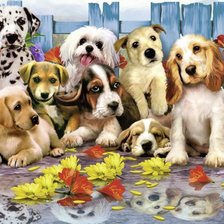 Схема вышивки «собаки»