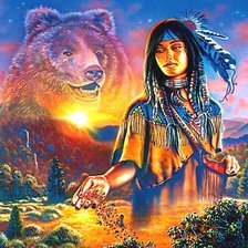 Схема вышивки «Девушка»