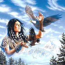 Схема вышивки «Девушка»