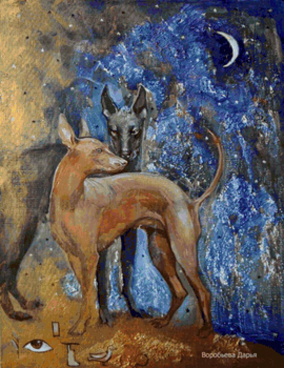 Egyptian dogs - собаки египет акварель - предпросмотр