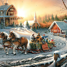 Схема вышивки «Зимняя прогулка»