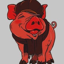 Схема вышивки «Поросенок в кепке»