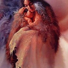 Схема вышивки «мама, дитя»