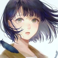 Схема вышивки «Cô gái tóc xanh»