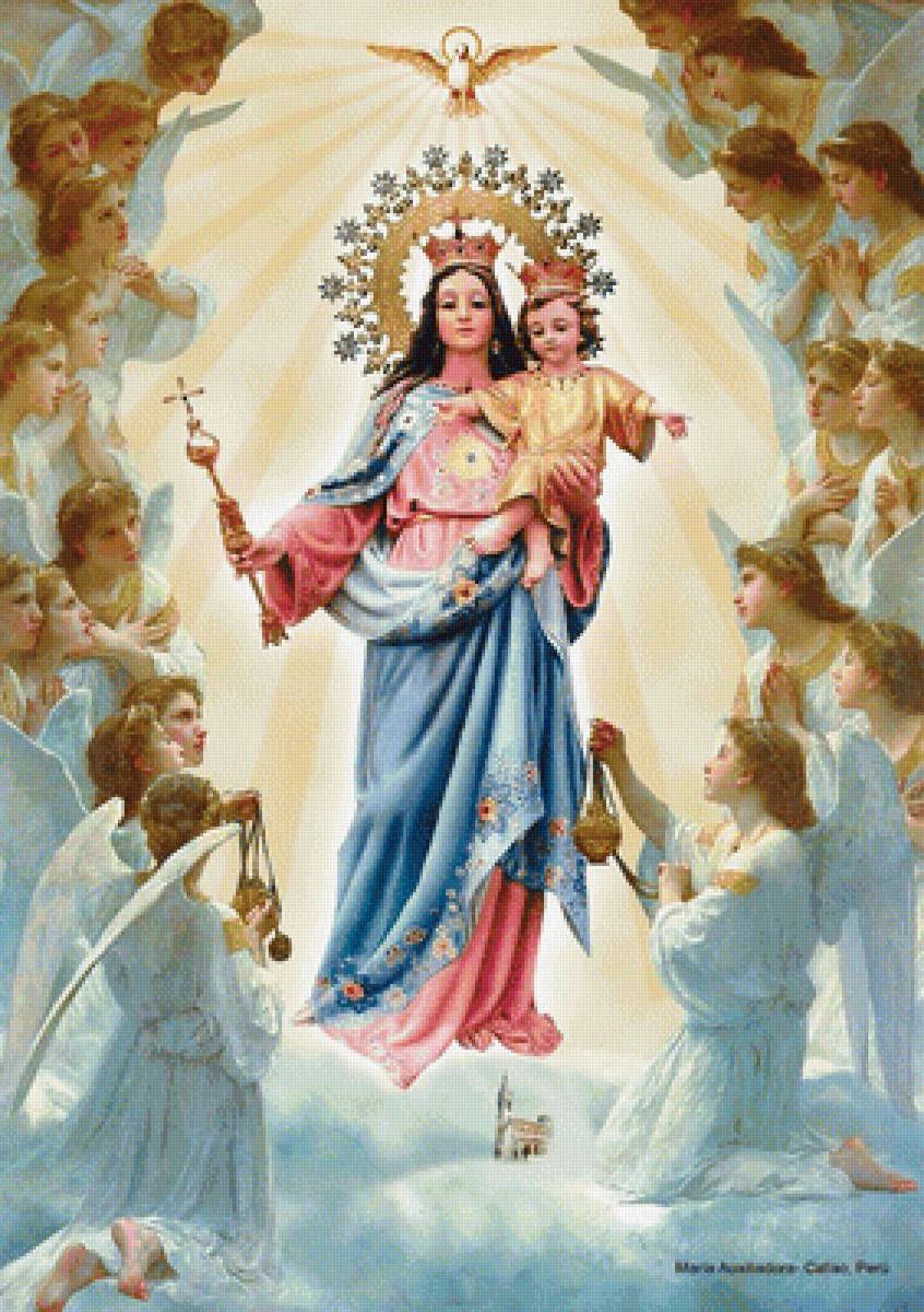 икона - ангелы на небе - предпросмотр