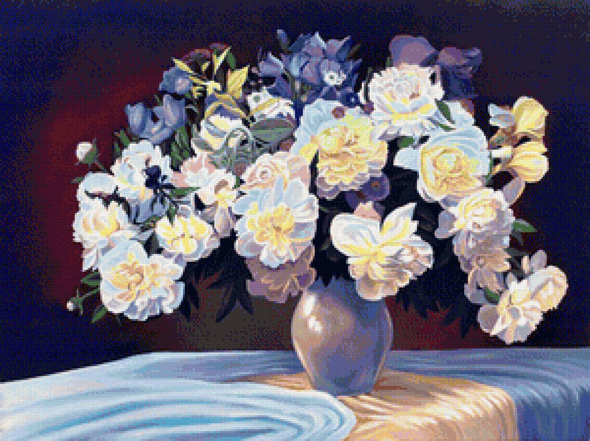 Худ. Деревенчук Вл. Пионы - пионы, букет, цветы - предпросмотр