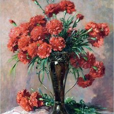 Схема вышивки «Красные гвоздики»