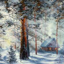 Схема вышивки «Зимний пейзаж»