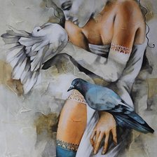 Схема вышивки «Девушка»