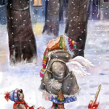 Схема вышивки «Девочка-ангел»