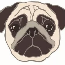 Схема вышивки «Мопс»