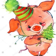 Свинка с елочкой