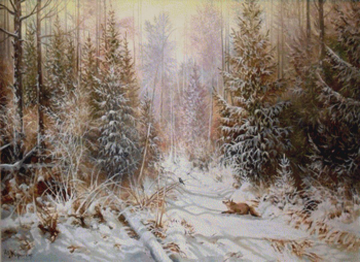 утро в лесу - предпросмотр