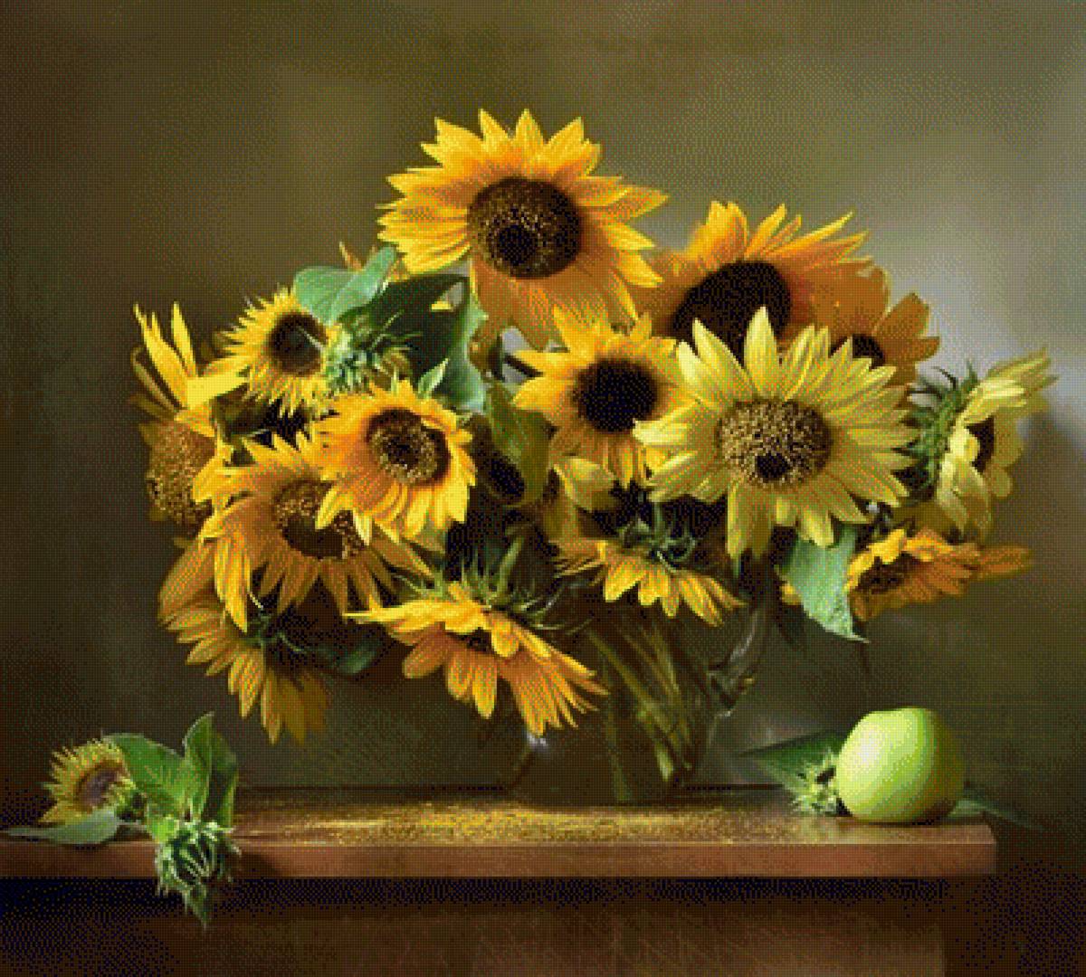 ПОДСОЛНУХИ - осение цветы, подсолнухи - предпросмотр