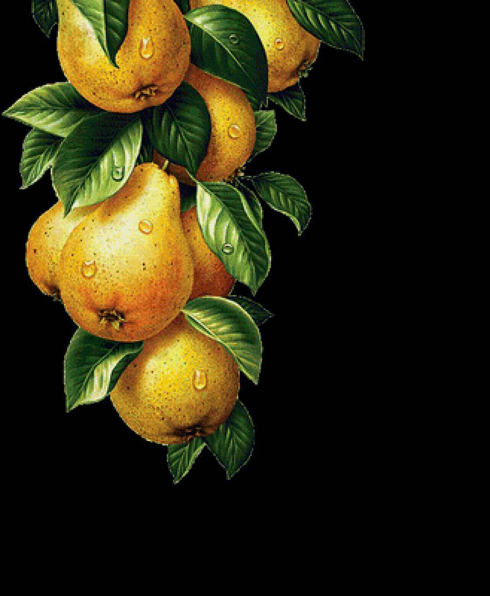 Груши - на черном, фрукты - предпросмотр