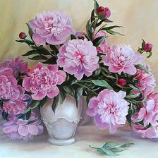 Схема вышивки «Пионы.»