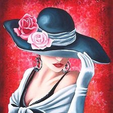 Схема вышивки «Дама»