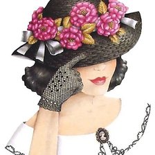 Схема вышивки «Дама»