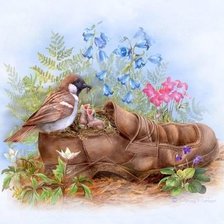 Схема вышивки «Необычное гнездо»