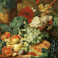 Схема вышивки «натюрморт с виноградом»