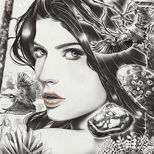 Схема вышивки «Девушка»