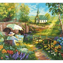 Схема вышивки «Летний пейзаж»