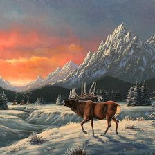 Схема вышивки «Олень»