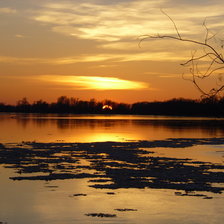 Схема вышивки «Закат на реке»