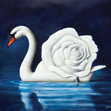 Схема вышивки «лебедь»