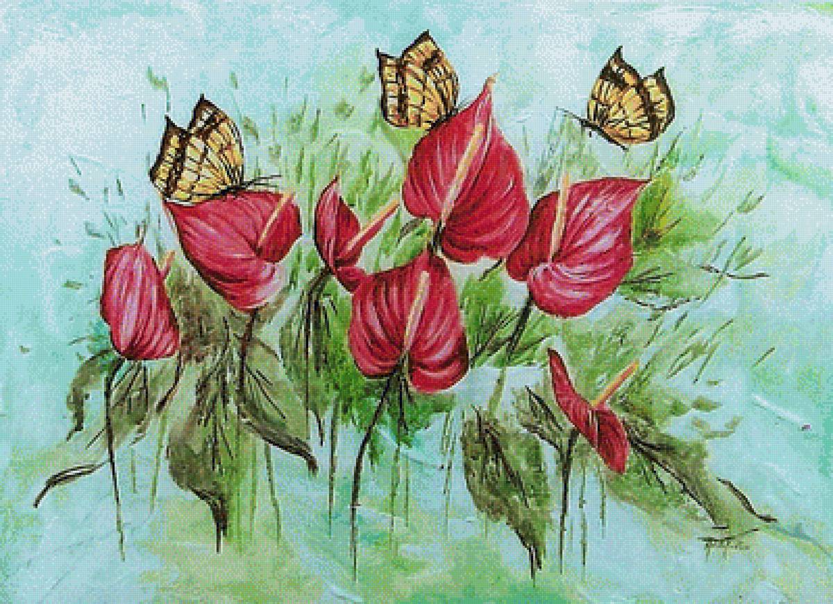 Цветы. - живопись., натюрморт, цветы - предпросмотр